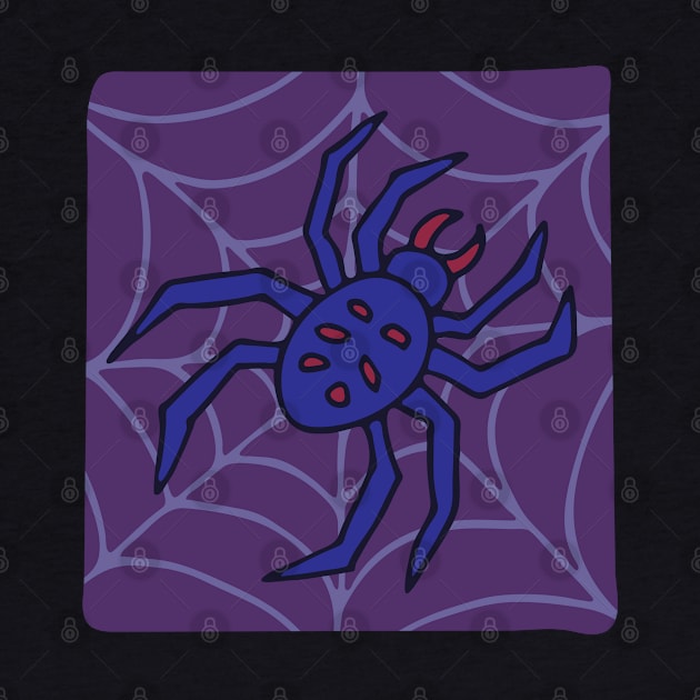 CREEPY POISONOUS SPIDER IN WEB Purple Blue Red from my Cabinet of Curiosities - UnBlink Studio by Jackie Tahara by UnBlink Studio by Jackie Tahara